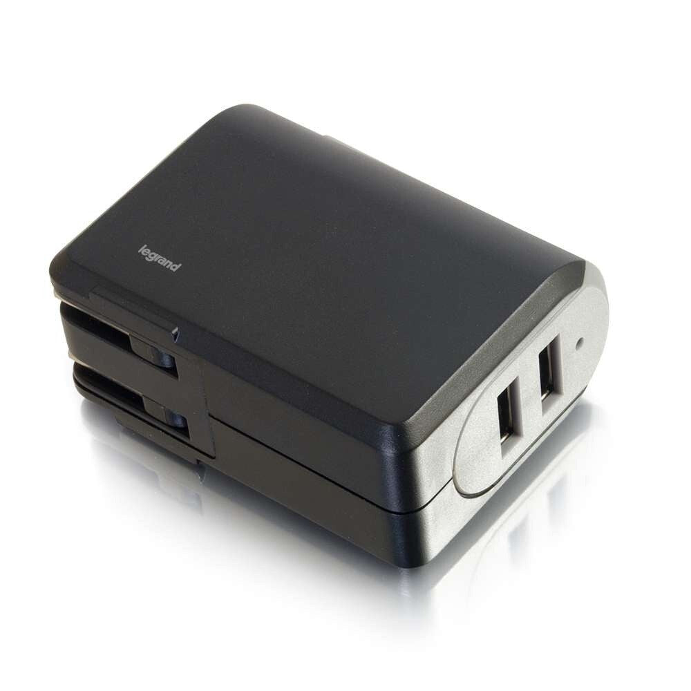 C2G 2-Port USB Wall Charger - AC to USB Adapter, 5V 4.8A Output