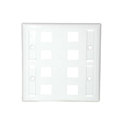 C2G 8-Port Multimedia Keystone Wall Plate - White