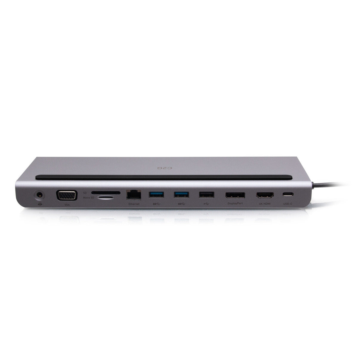 C2G USB-C® 10-in-1 Triple Display Docking Station with HDMI®, DisplayPortTM, VGA, Ethernet, USB, SD Card Reader, 3.5mm Audio and Power Delivery up to 100W - 4K 30Hz