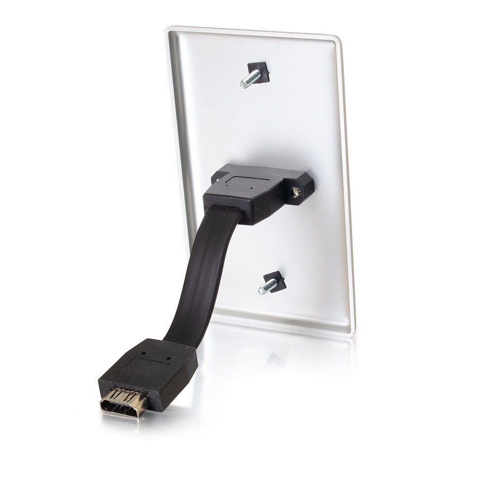 C2G HDMI® Pass Through Single Gang Wall Plate - Brushed Aluminum