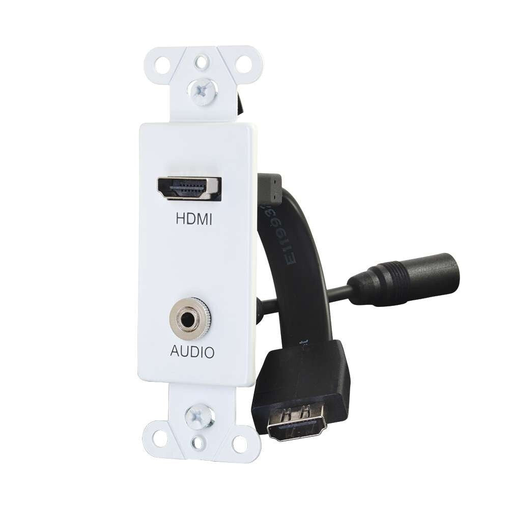 C2G HDMI® and 3.5mm Audio Pass Through Decorative Wall Plate - White