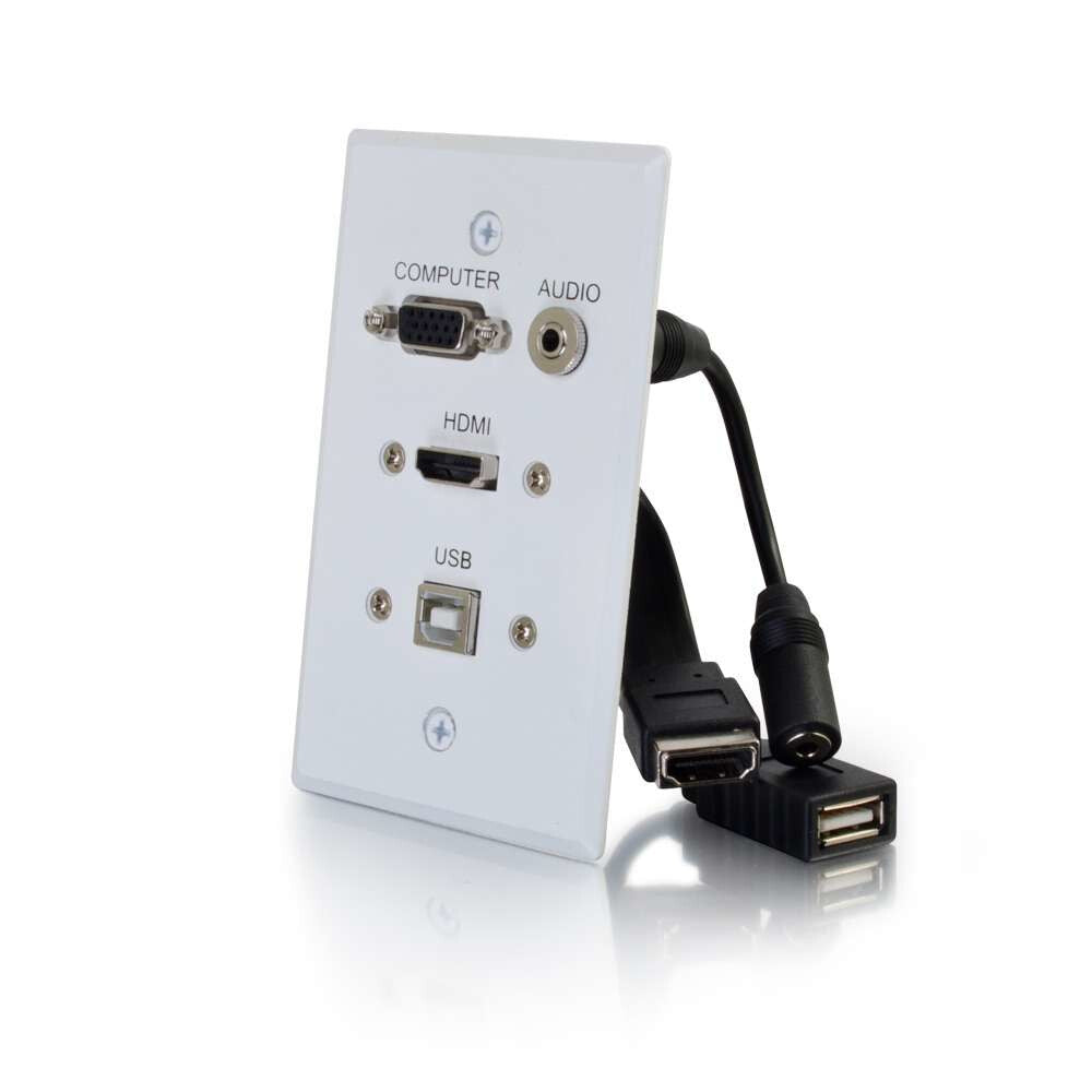 C2G 39706 cable gender changer HDMI, VGA, 3.5mm, USB White