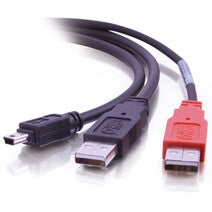 C2G USB 2.0 Mini-B Male to 2 USB A Male Y-Cable 6ft USB cable 1.83 m Mini-USB B Black