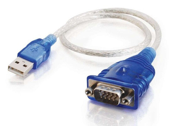 C2G Port Authority USB Serial DB9 Adapter Cable 18" serial cable Blue 0.46 m USB Type-A DB-9