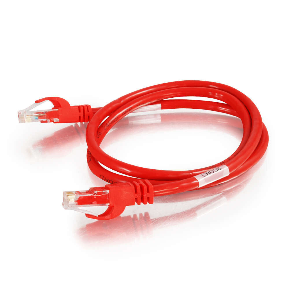 C2G 25ft (7.6m) Cat6 Snagless Unshielded UTP Network Crossover Patch Cable - Red