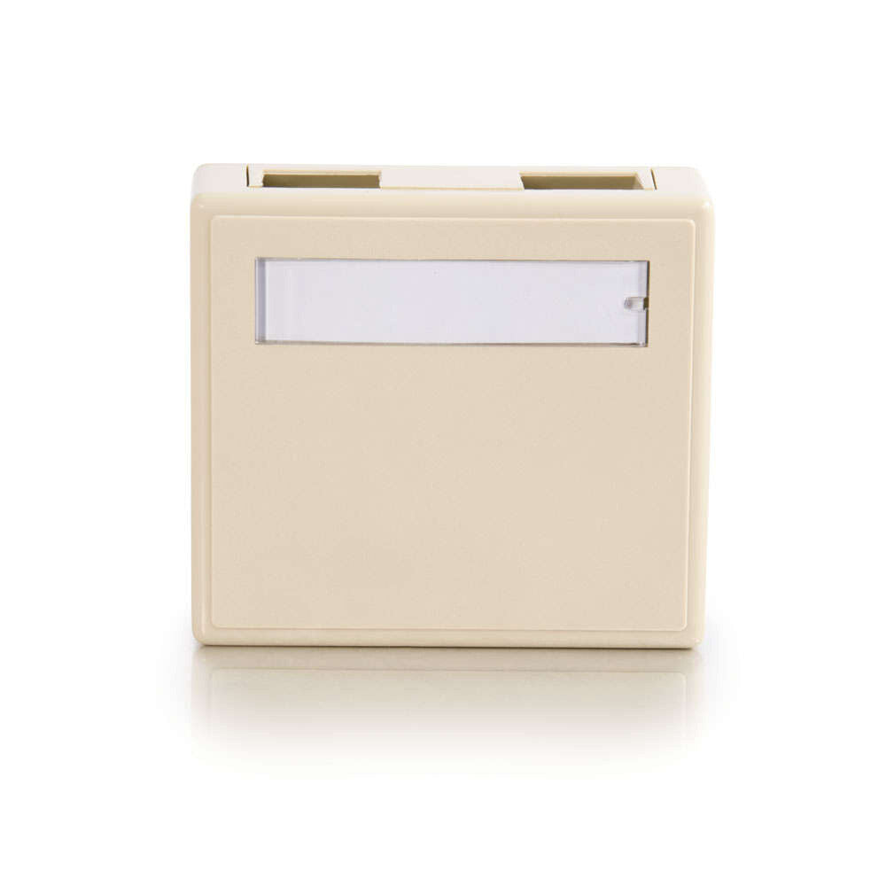 C2G 2-Port Keystone Jack Surface Mount Box - White