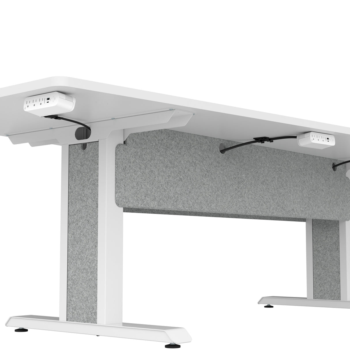 Middle Atlantic ForumTM 90" Angle Table for 5 to 7 People, 30" Seated Height, Designer White Table Top with Light Table Base