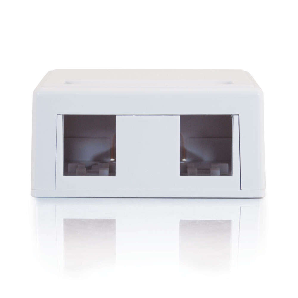C2G 2-Port Keystone Jack Surface Mount Box - White