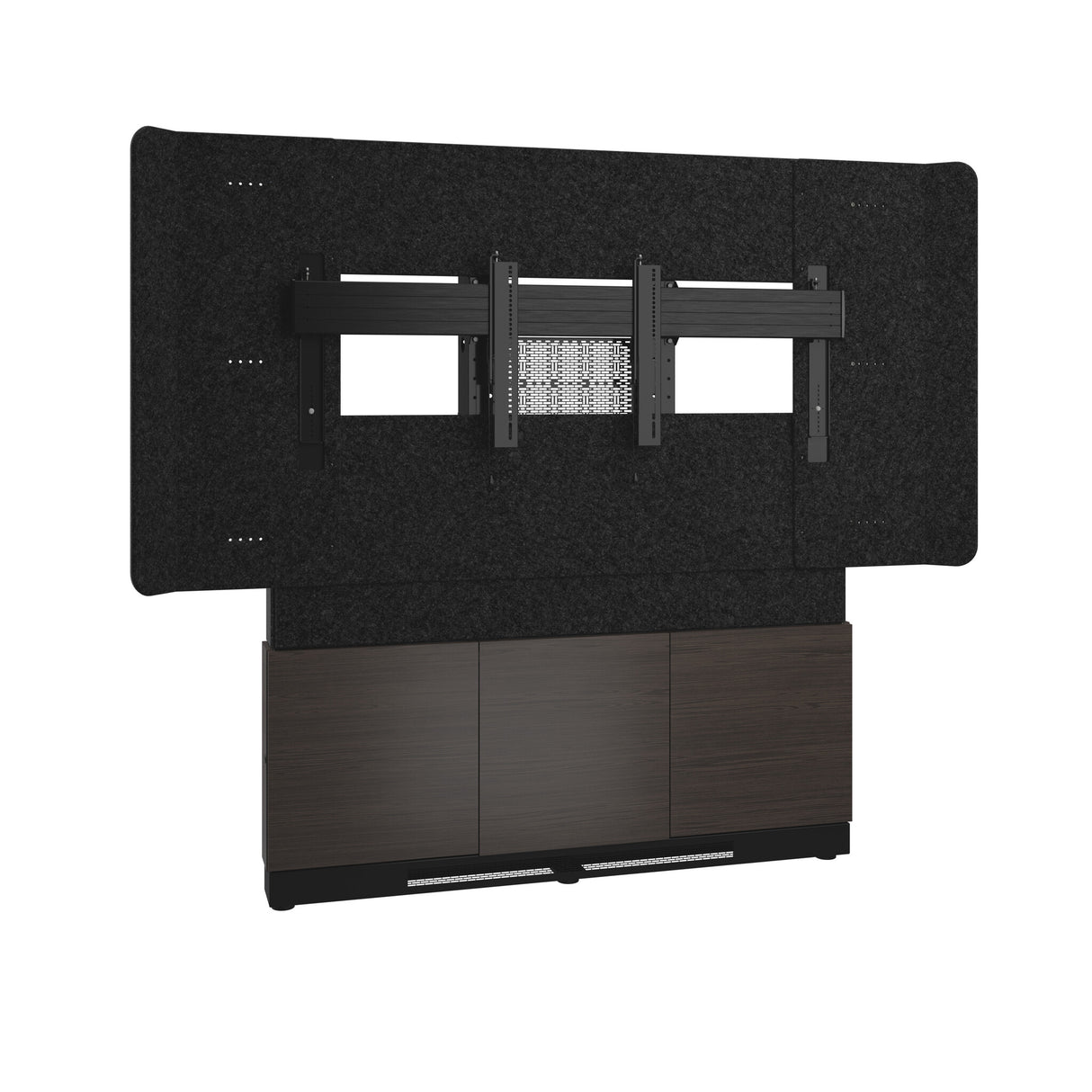 Middle Atlantic ForumTM Floor-to-Wall Mounted 66" (3 Bay) Display Stand for (1) 76" to 85" Display, Dark Finish