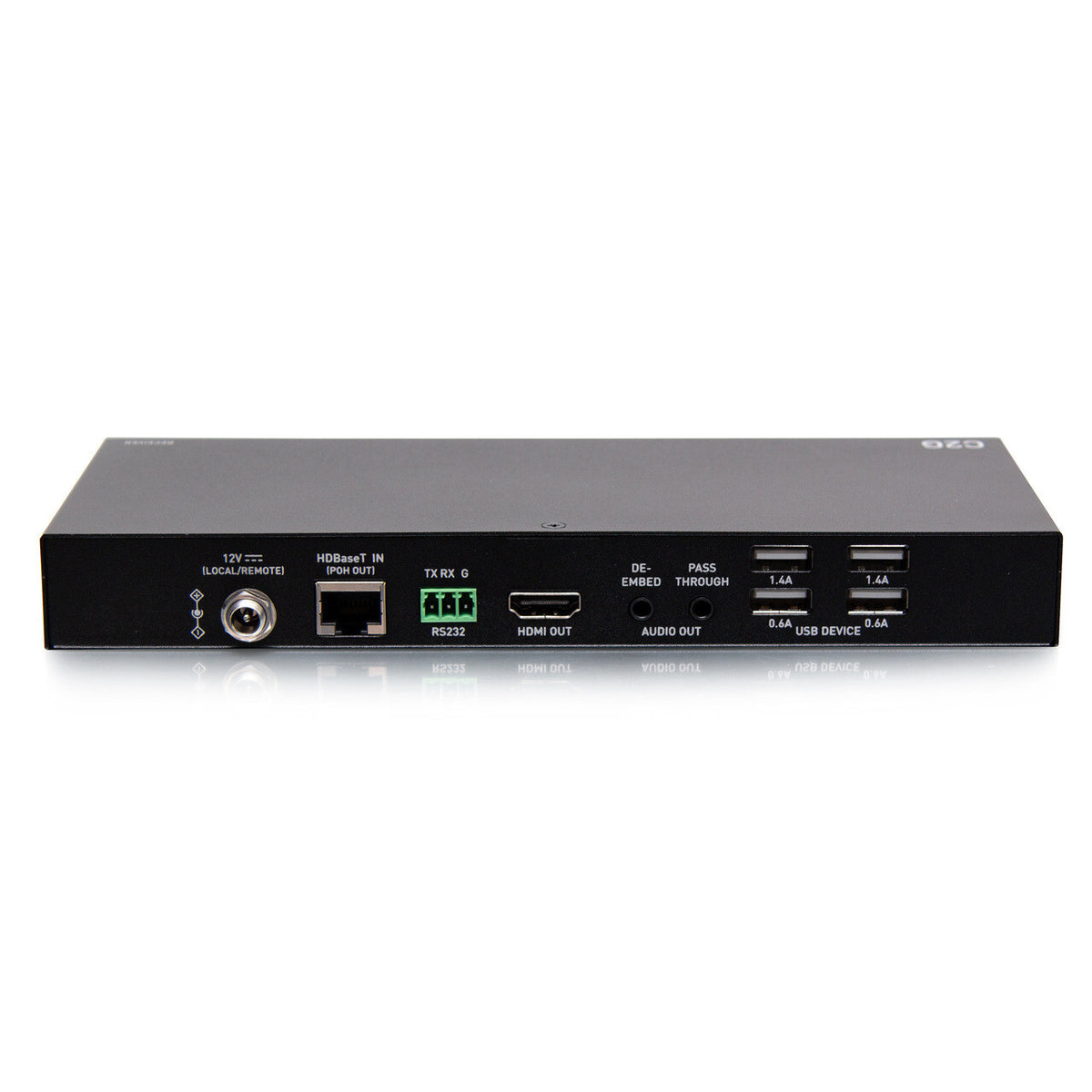 C2G HDMI® HDBaseT + USB-C®, 3.5mm, and USB-B to A over Cat Extender Wall Plate Transmitter to Box Receiver - 4K 60Hz