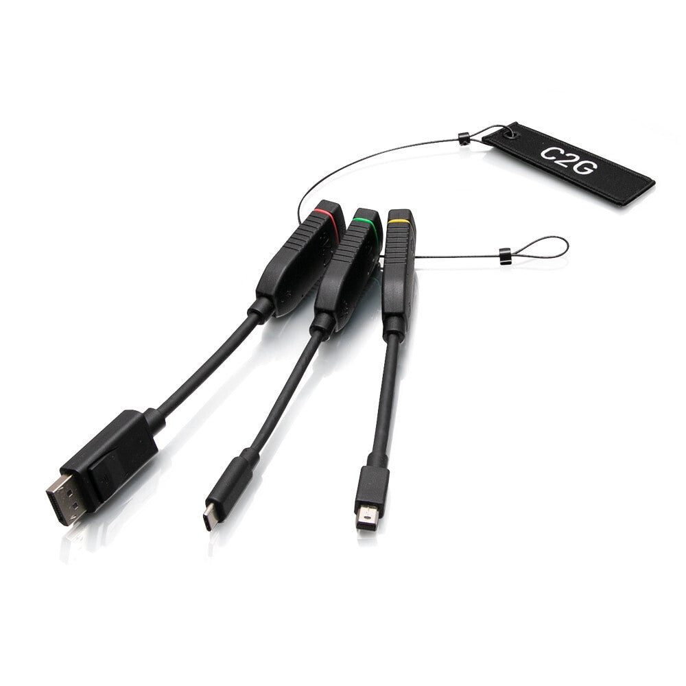 C2G Universal 4K HDMI® Dongle Adapter Ring with Color Coded Mini DisplayPortTM, DisplayPort, and USB-C®