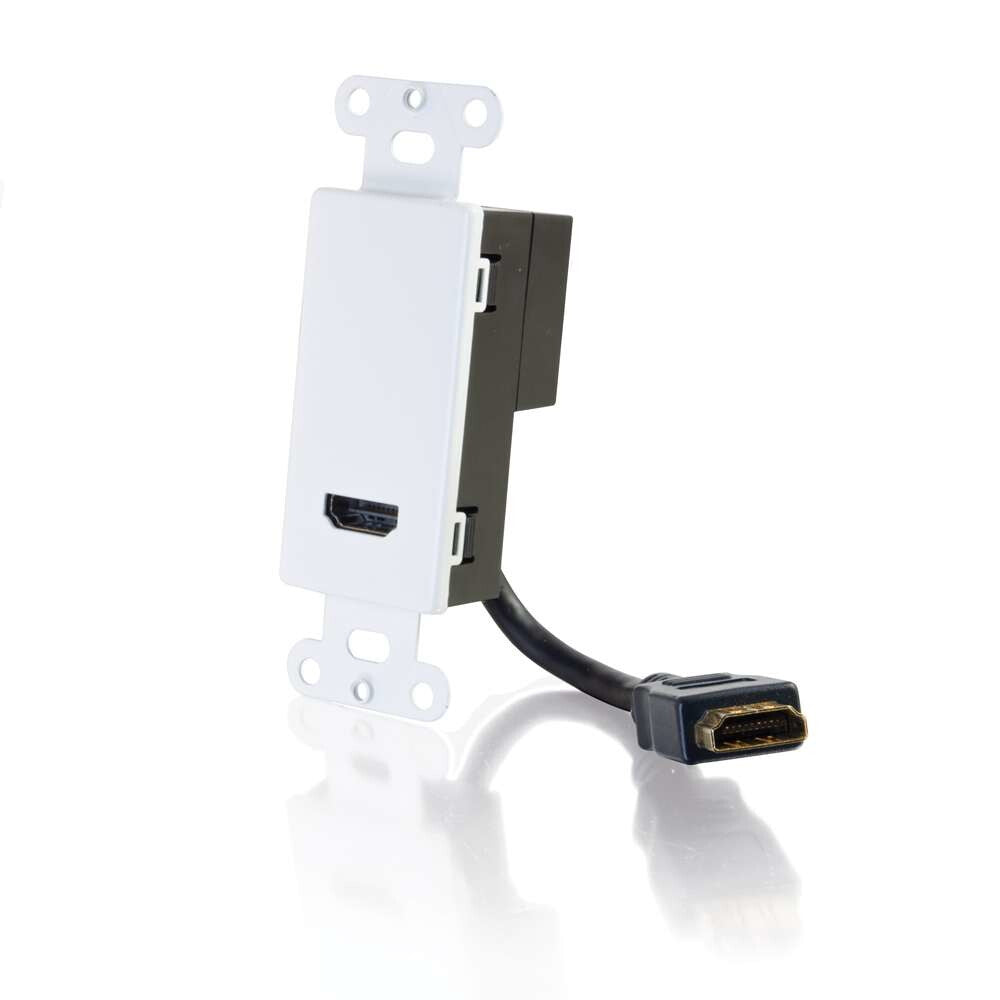 C2G HDMI Pass Through Wall Plate - White