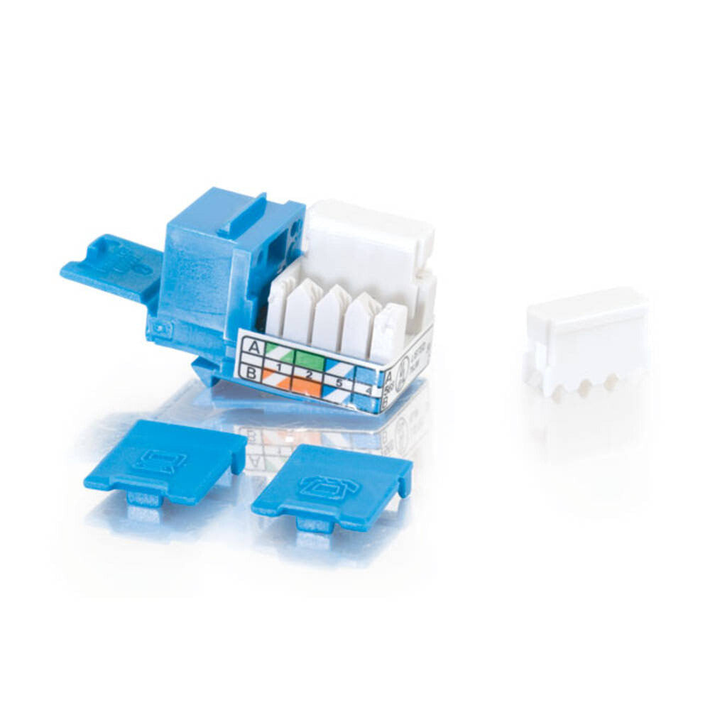 C2G 90° Cat5E RJ45 UTP Keystone Jack - Blue