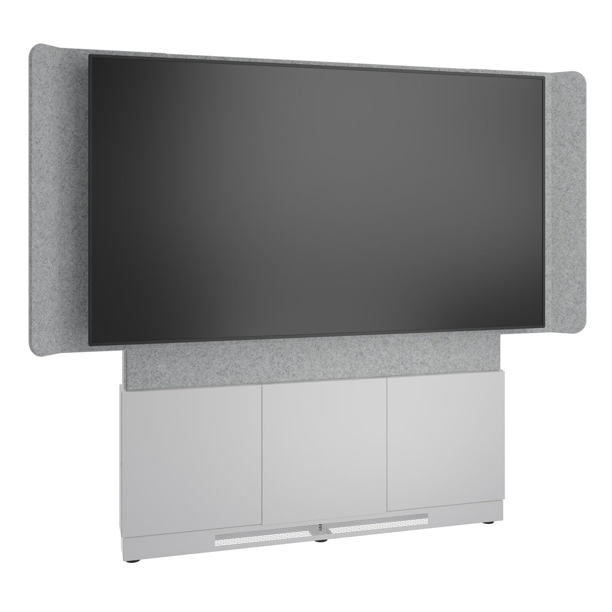 Middle Atlantic ForumTM Floor-to-Wall Mounted 66" (3 Bay) Display Stand for (1) 86" to 100" Display, Light Finish
