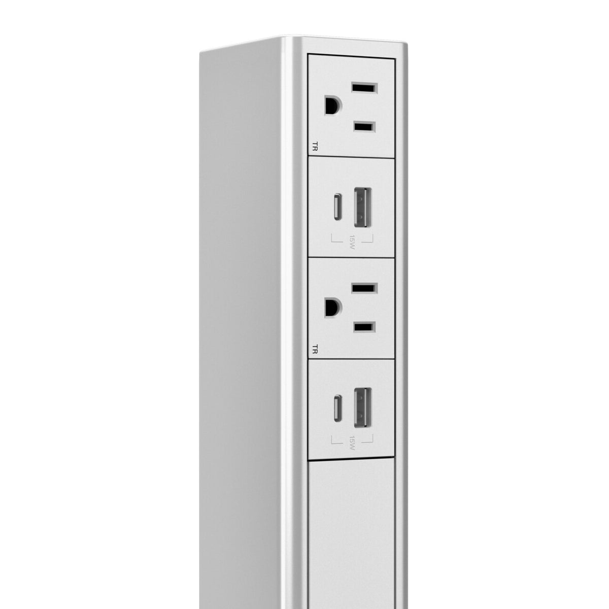 WIREMOLD P4HUHUWH socket-outlet 2x Type B + USB Type A + USB Type-C White