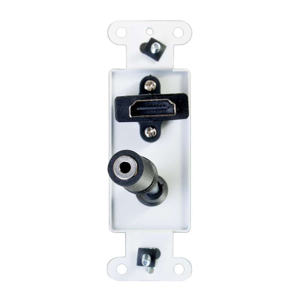 C2G HDMI® and 3.5mm Audio Pass Through Decorative Wall Plate - White
