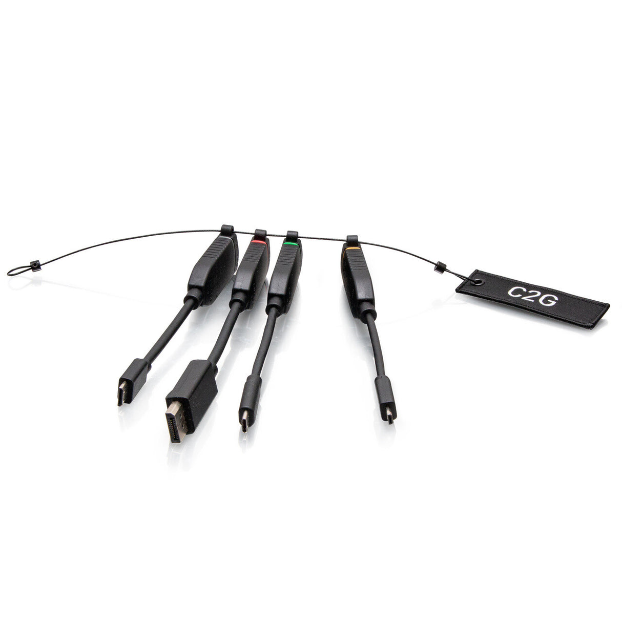 C2G Universal 4K HDMI® Dongle Adapter Ring with Color Coded DisplayPort™, USB-C®, Mini HDMI, and Micro HDMI