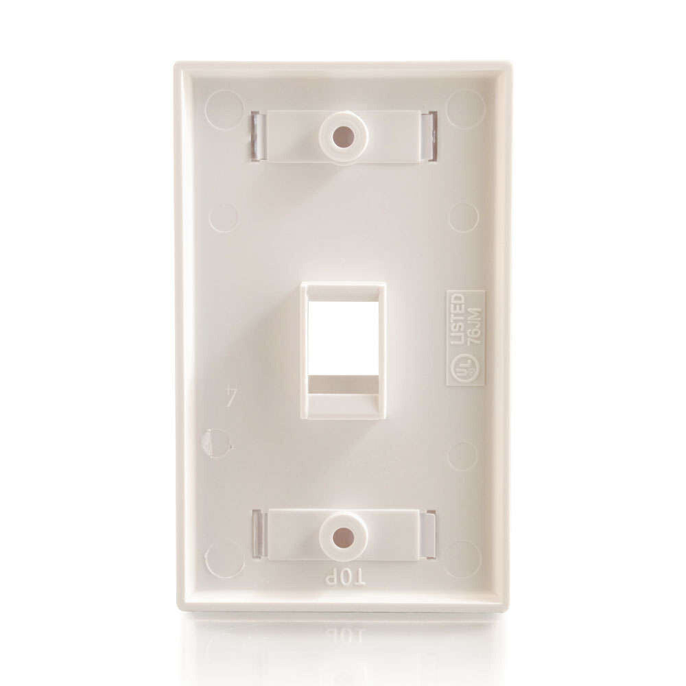 C2G One Keystone Single Gang Wall Plate - White