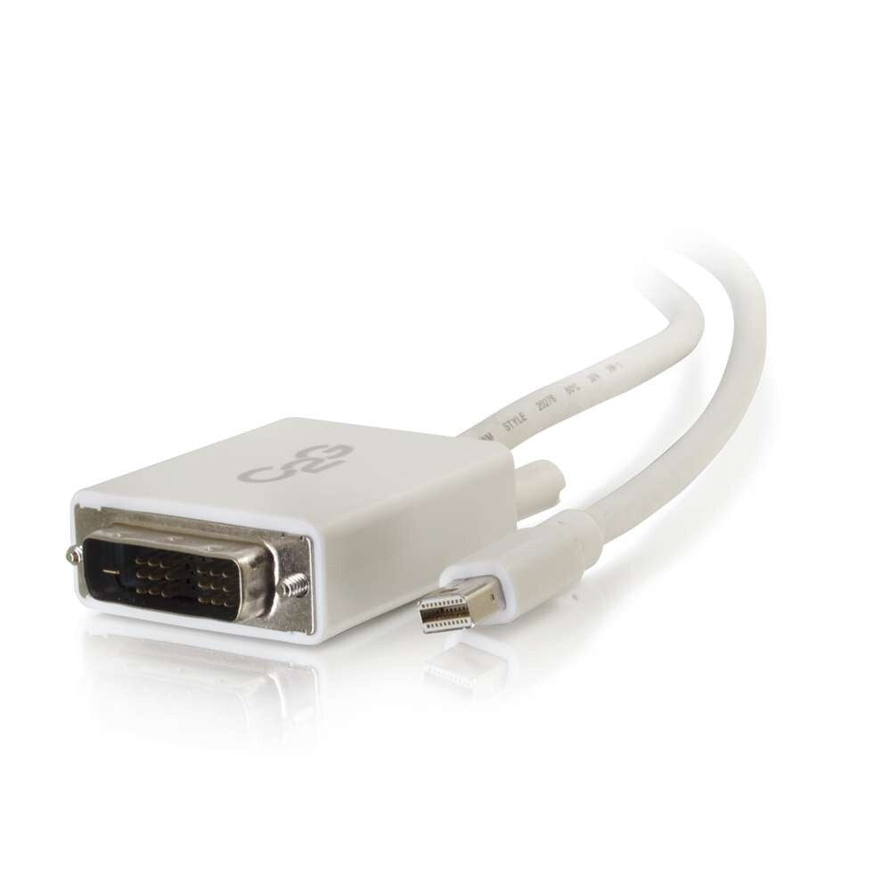 C2G 3ft (0.9m) Mini DisplayPortTM Male to Single Link DVI-D Male Adapter Cable - White