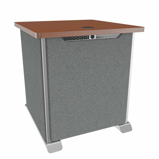 Middle Atlantic Products Forum Side Cart Rack, 12RU, 27" Deep, Wilsonart Biltmore Cherry, Magnesium Powdercoat, Charcoal Gray Felt