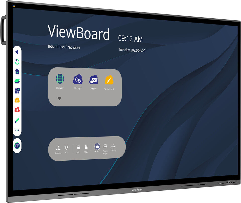Viewsonic IFP7562 Signage Display Interactive flat panel 190.5 cm (75") LED Wi-Fi 350 cd/m² 4K Ultra HD Black Touchscreen Built-in processor Android