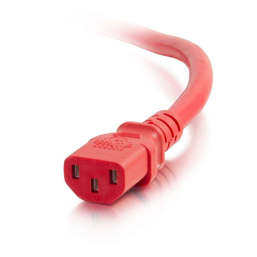 C2G 1 ft 14AWG Power Cord (IEC320C14 to IEC320C13) -Red