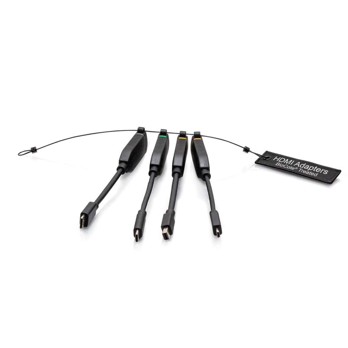 C2G Universal 4K HDMI® Dongle Adapter Ring including Color Coded DisplayPort™, USB-C®, Mini HDMI, and Micro HDMI Adapters with Antimicrobial Protection Technology