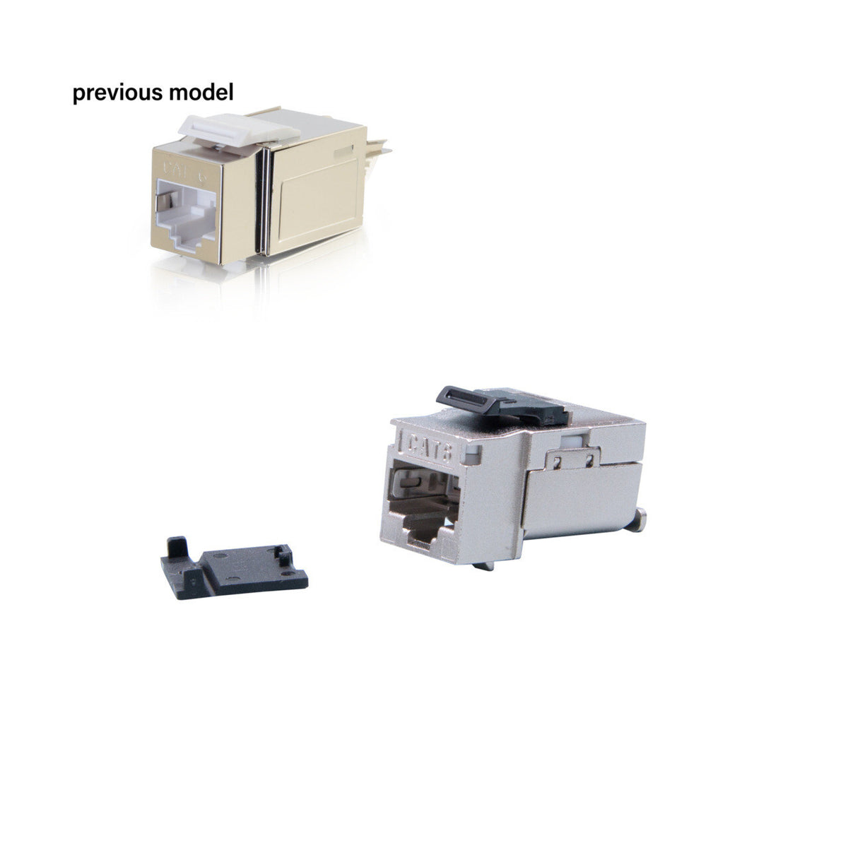C2G 90° Cat6 RJ45 UTP Shielded Keystone Jack - Silver