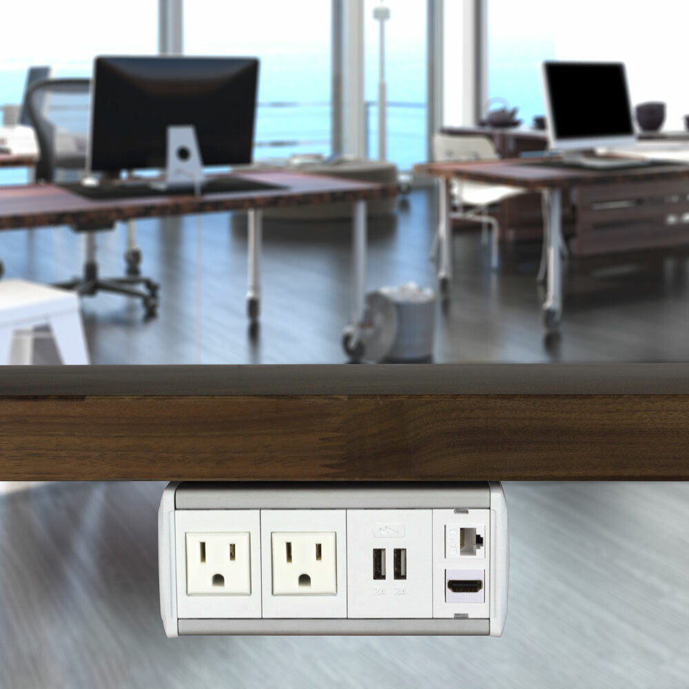 FSR SYM-UT-2AC-1CA-1SS-AWW socket-outlet 2 x Type B + 2 x USB Type A Grey, White