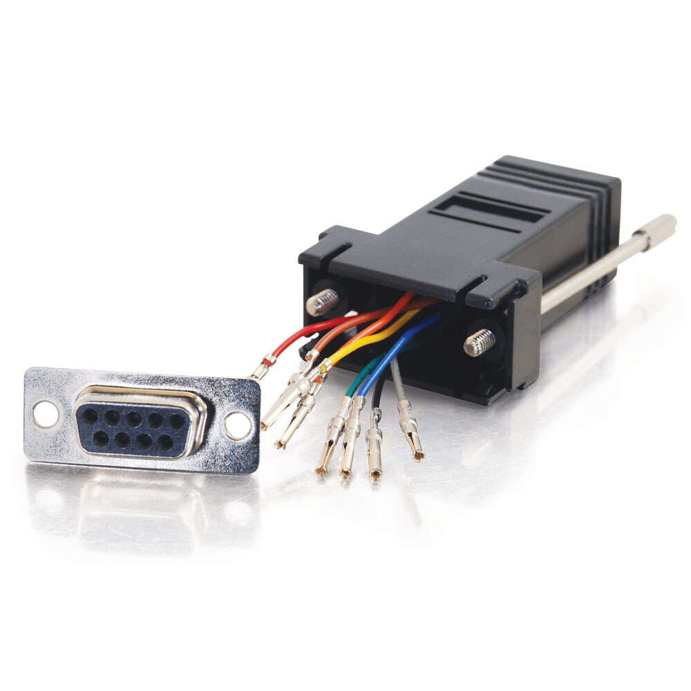 C2G RJ45 to DB9 Female Serial RS232 Modular Adapter - Black