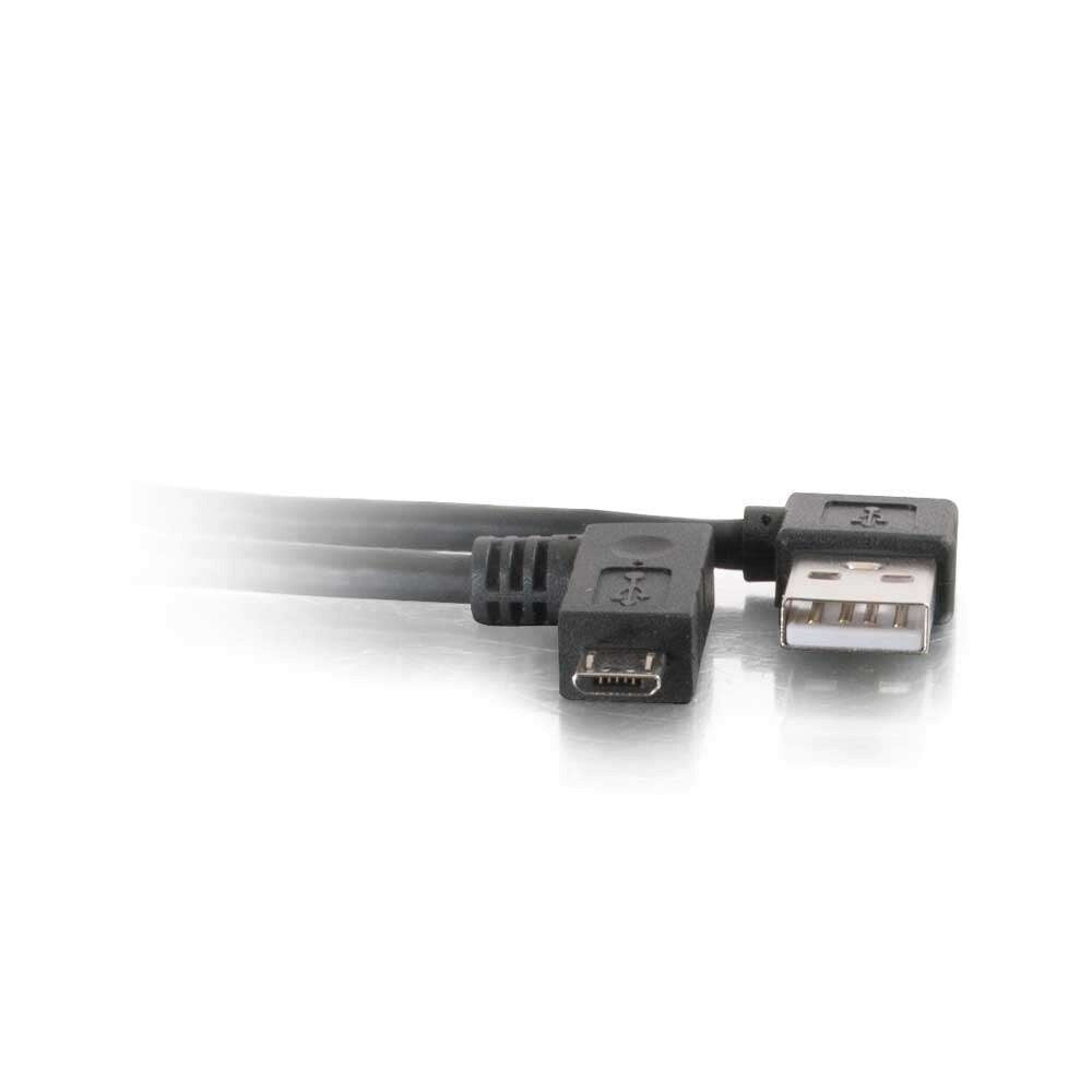 C2G 16.4ft (5m) USB 2.0 A Right Angle Male to Micro-USB B Right Angle Male Cable