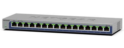 NETGEAR GS116-300NAS network switch Unmanaged L2 Gigabit Ethernet (10/100/1000) Black