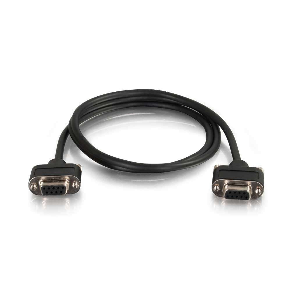 C2G 35ft (10.7m) Serial RS232 DB9 Null Modem Cable with Low Profile Connectors F/F - In-Wall CMG-Rated