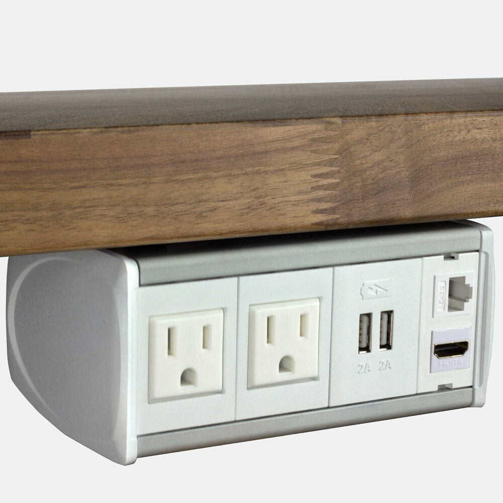 FSR SYM-UT-2AC-1CA-1SS-AWW socket-outlet 2 x Type B + 2 x USB Type A Grey, White