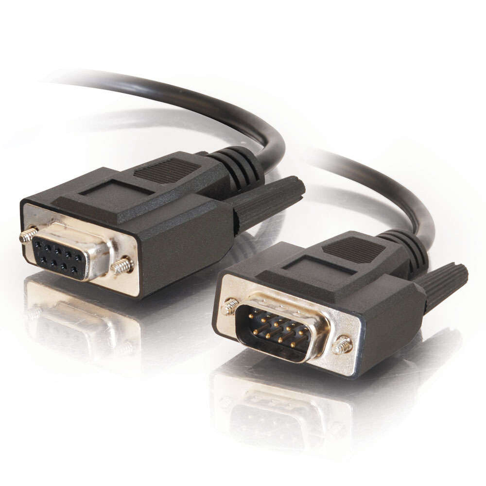 C2G 50ft (15.2m) DB9 M/F Serial RS232 Extension Cable - Black