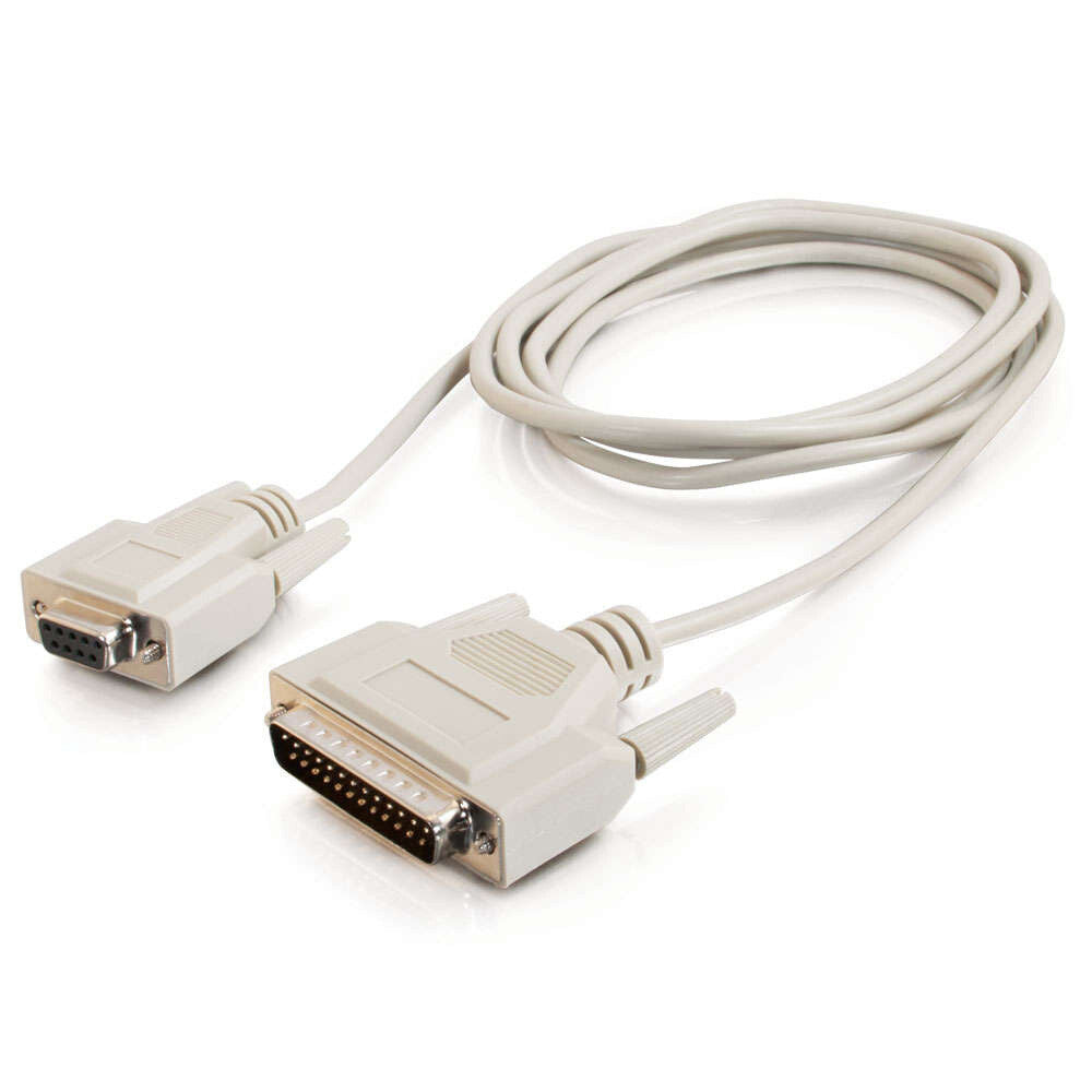 C2G 6ft (1.8m) DB9 Female to DB25 Male Serial RS232 Modem Cable