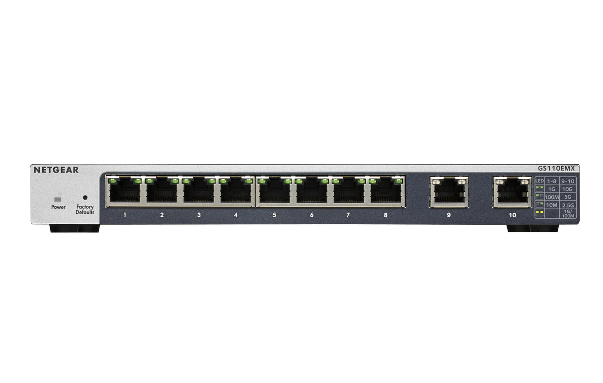 NETGEAR 10-Port Gigabit/10G Ethernet Plus Switch (GS110EMX)
