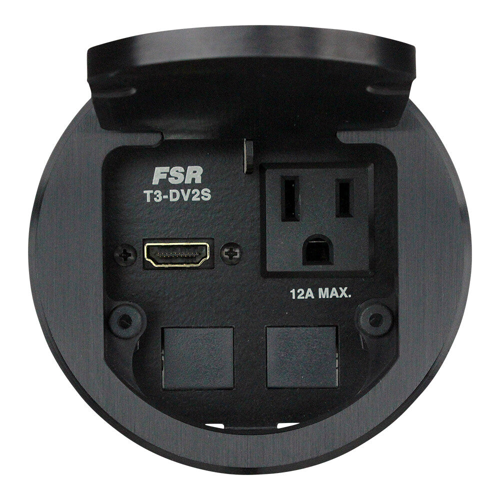FSR T3-DV2S-BLK outlet box NEMA 5-15R Black