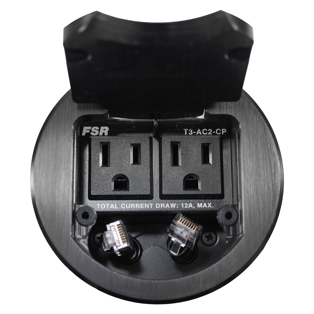 FSR T3-AC2CP-BLK outlet box Type B Black
