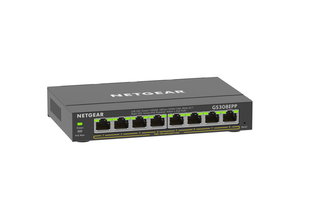NETGEAR 8 Port PoE Gigabit Ethernet Plus Switch (GS308EPP)