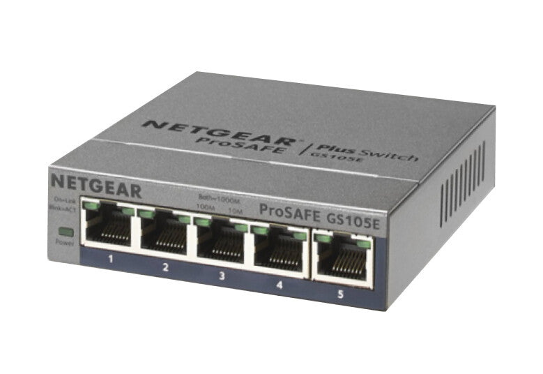 NETGEAR 5-Port Gigabit Ethernet Plus Switch (GS105Ev2)