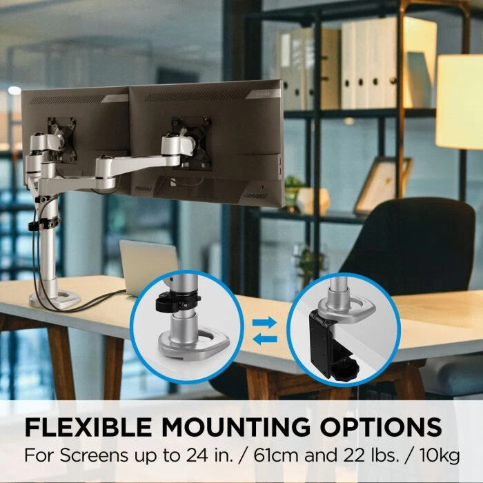Viewsonic LCD-DMA-001 monitor mount / stand 61 cm (24") Black, Stainless steel Desk