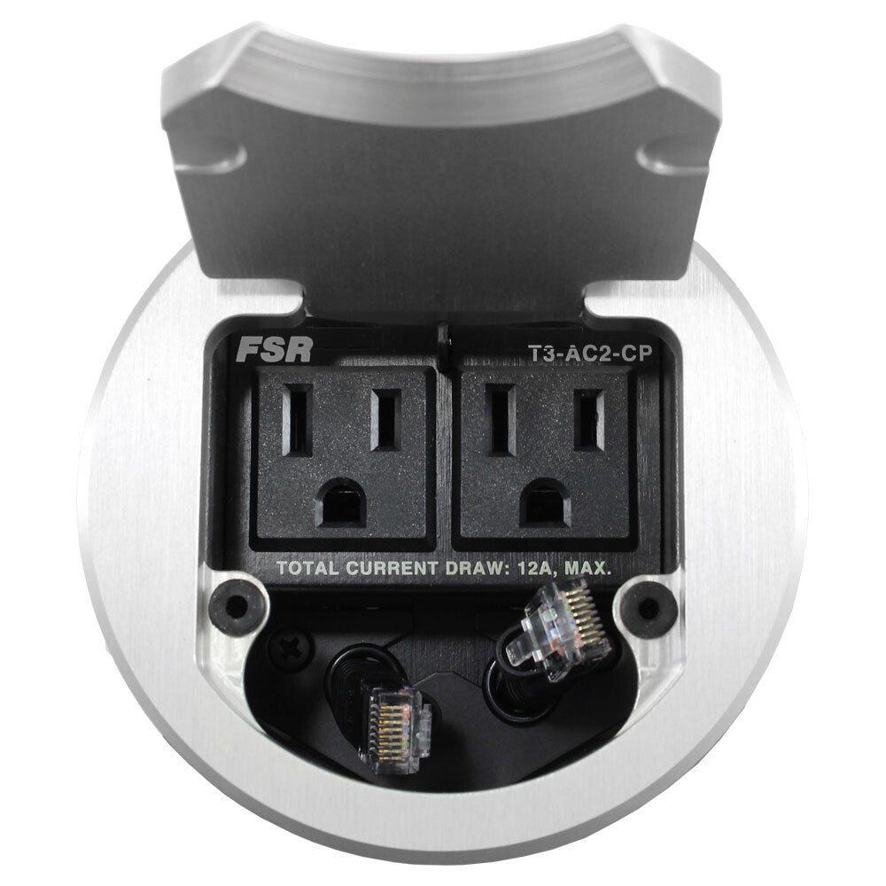 FSR T3-AC2CP-ALM outlet box Type B Aluminium, Black