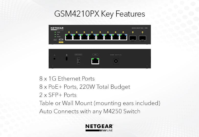 NETGEAR 8x1G PoE+ 110W 1x1G and 1xSFP Managed Switch
