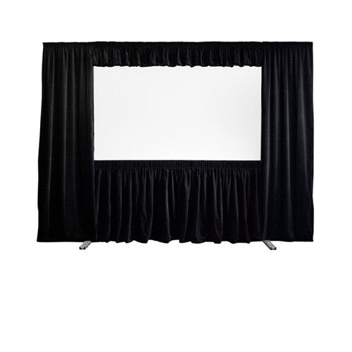 Draper FocalPoint Dress Kit Skirt - Velour, 54" x 96", HDTV, Black velour