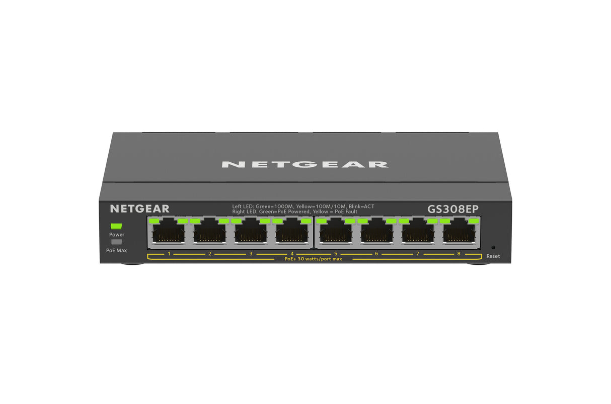 NETGEAR 8 Port PoE Gigabit Ethernet Plus Switch (GS308EP)