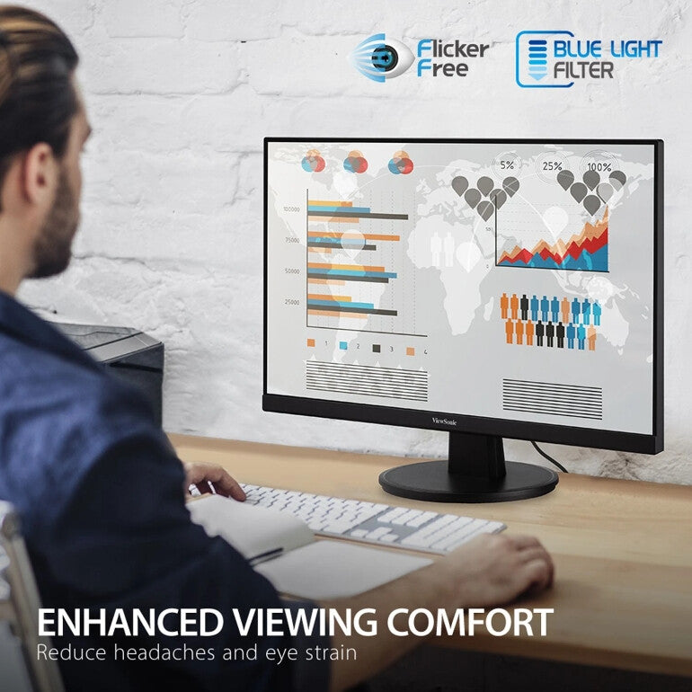 Viewsonic VA VA2447-MHU computer monitor 61 cm (24") 1920 x 1080 pixels Full HD LED Black