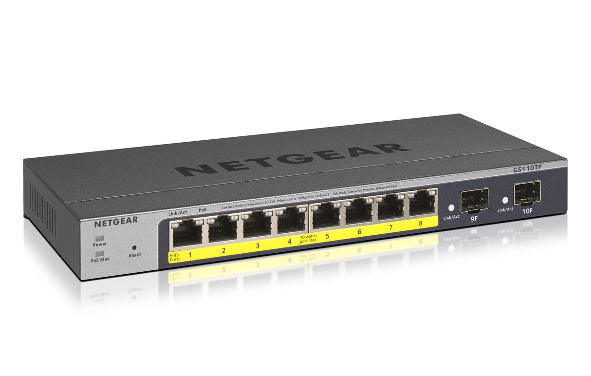 NETGEAR 8-Port PoE Gigabit Ethernet Smart Switch (GS110TP)