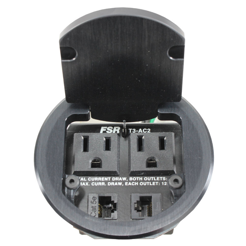 FSR T3-AC2HW-BLK outlet box Type B Black