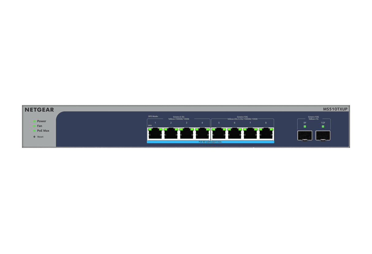 NETGEAR 10-Port PoE Multi-Gigabit/10G Ethernet Smart Switch (MS510TXUP)